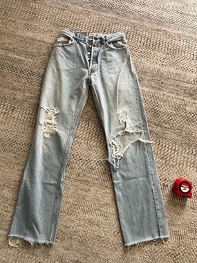Re/done 90’s Levi’s reconstructed denim button fly made in the USA jeans